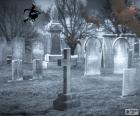 Cadılar Bayramı gecesi korkunç bir mezarlık ve mezarlar